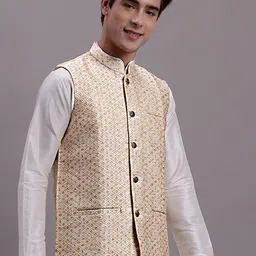 Jompers Ethnic Motifs Woven Design Nehru Jacket-16