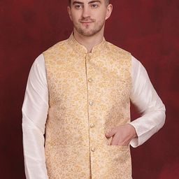 Jompers Woven Design Nehru Jacket-10