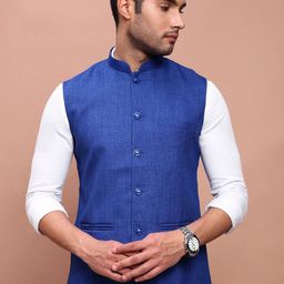 SHOWOFF Woven Slim Fit Nehru Jacket-image-94