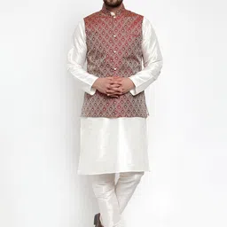 Jompers Men Maroon Kurta with Churidar-image-46