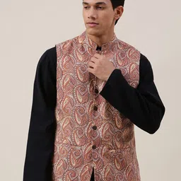 Fabindia Paisley Printed Pure Cotton Nehru Jacket-image-28