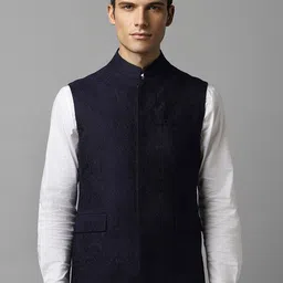 Louis Philippe Jacquard Woven Design Slim Fit Nehru Jacket-picture-46