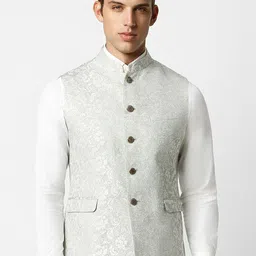 Van Heusen Floral Printed Nehru Jacket-43