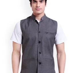 Vandnam Fabrics Men Grey nightshadow blue Crop Tailored Jacket-picture-44