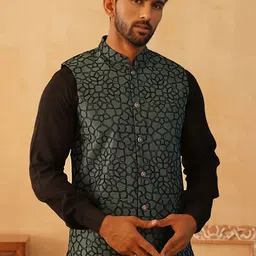 Jompers Embroidered Nehru Jacket-14