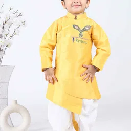 Maaikid Boys Ethnic Motifs Embroidered Kurta with Dhoti Pants-picture-23