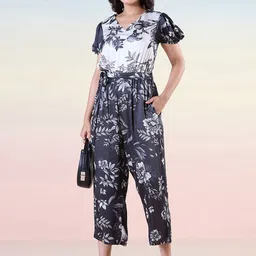 navyasa by liva Printed Waist Tie Ups Capri Jumpsuit-picture-39