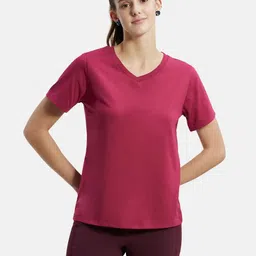 Jockey Women Maroon Solid T-shirt-picture-27