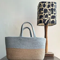 JASMEY HOMES Grey & Beige Self Design Basket-picture-24