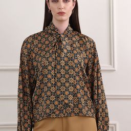 OBSHIVKA Women Printed Shirt Style Crop Top-image-86