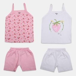 V-Mart Infants Pack Of 2 Printed Pure Cotton T-shirt With Shorts-picture-25
