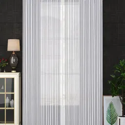 Aura White 2 Pieces Striped Sheer Door Curtains-27