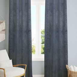 Aura Grey Velvet Embossed Grey 2 Pieces Floral Printed Room Darkening Door Curtains-image-72