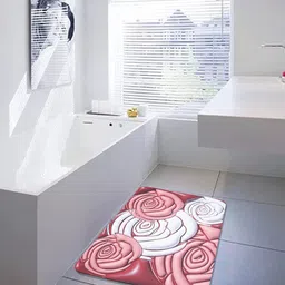 Dakshya Industries Maroon & White 3D Printed Anti-Slip Doormat-image-84