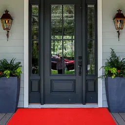 Kuber Industries Red Solid Rubber Anti-Slip Doormat-44