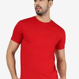 JADE BLUE Slim Fit Round Neck Pure Cotton T-shirt-image-21