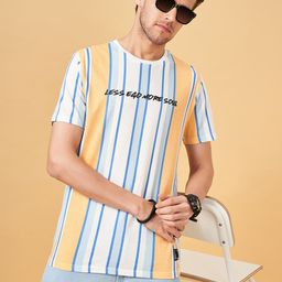 People Off White Striped Pure Cotton Slim Fit T-shirt-image-30