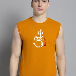FBAR Om Trishul Ganesha Printed Slim Fit Cotton T-shirt-image-81