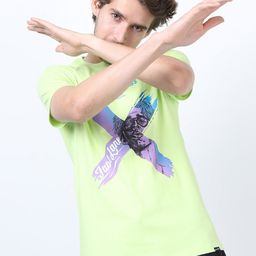 HIGHLANDER Men Green Printed Slim Fit T-shirt-picture-30