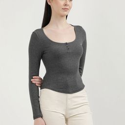 Tommy Hilfiger Women V-Neck Pockets Slim Fit T-shirt-image-88
