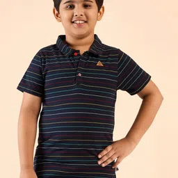 Stylo Bug Boys Striped V-Neck Pockets Slim Fit T-shirt-image-64