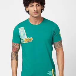 SPYKAR Typography Printed Slim Fit T-shirt-image-95