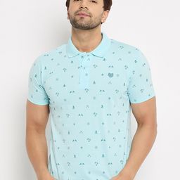 Duke Conversational Printed Polo Collar Short Sleeves Cotton Slim Fit T-shirt-image-12