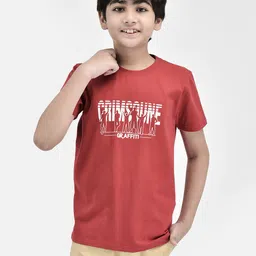 Crimsoune Club Boys Typography Printed Slim Fit T-shirt-23