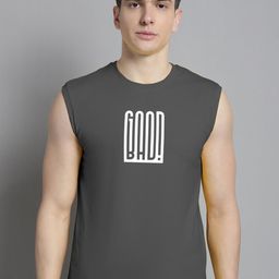 Friskers Typography Printed Sleeveless Bio Wash Slim Fit Cotton T-shirt-image-41