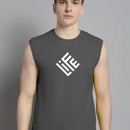 Friskers Geometric Printed Pure Cotton Sleeveless Slim Fit T-shirt-image-18
