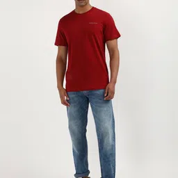 Tommy Hilfiger Men Solid Round Neck Pure Cotton Slim Fit T-shirt-image-26