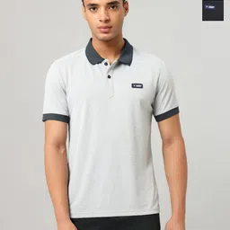 Technosport Men 2 Polo Collar Antimicrobial Slim Fit Solid T-shirt-image-12