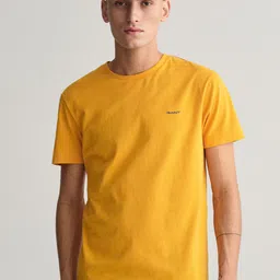 GANT Solid Round Neck Slim Fit T-Shirt-image-75