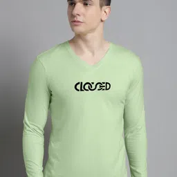 FBAR Typography Printed V-Neck Full Sleeve Cotton Slim Fit T-shirt-image-48