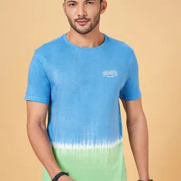 People Tie & Dyed Slim Fit Cotton T-Shirt-image-29