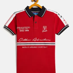 Duke Boys Typography Printed Polo Collar Regular Fit Cotton Casual T Shirt-image-3