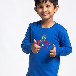 Friskers Boys Blue Printed Applique Slim Fit T-shirt-image-67