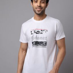 Rodamo Men White Printed Slim Fit T-shirt-image-49
