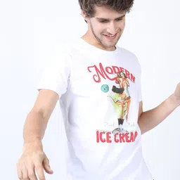 KETCH Men White & Red Printed Slim Fit T-shirt-picture-13