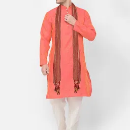 SG LEMAN Ethnic Motifs Woven Design Jacquard Silk Georgette Kurta with Pyjamas & Dupatta-picture-3