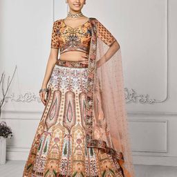 SAPTRANGI Embroidered Ready to Wear Lehenga & Blouse With Dupatta-image-56