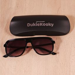 DukieKooky Unisex Kids Black Lens & Black Square Sunglasses with UV Protected Lens-image-4