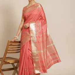DIVASTRI Embellished Embroidered Zari Gadwal Saree-image-12