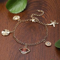 Bohey by KARATCART Women Gold-Plated Link Bracelet-image-11