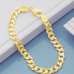 Zavya Men Sterling Silver Gold-Plated Link Bracelet-42