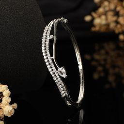 Jazz and Sizzle Silver-Plated Brass American Diamond Charm Bracelet-picture-18