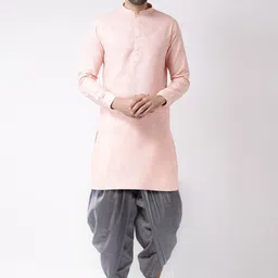 KISAH Men Pink Kurta with Dhoti Pants-picture-17
