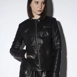 ONLY Women Geometric Longline Biker Jacket-image-16