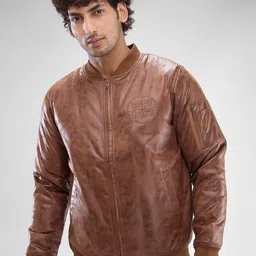 SPYKAR Men Printed Full Sleeve Regular Fit Biker Jacket-picture-46