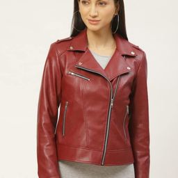 Leather Retail Women Outdoor Biker Jacket-image-95